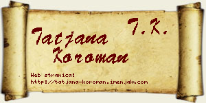 Tatjana Koroman vizit kartica